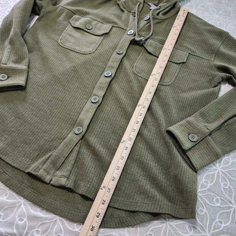 Natural Reflections Ribbed Button Front  Shacket - Picture 8 of 10